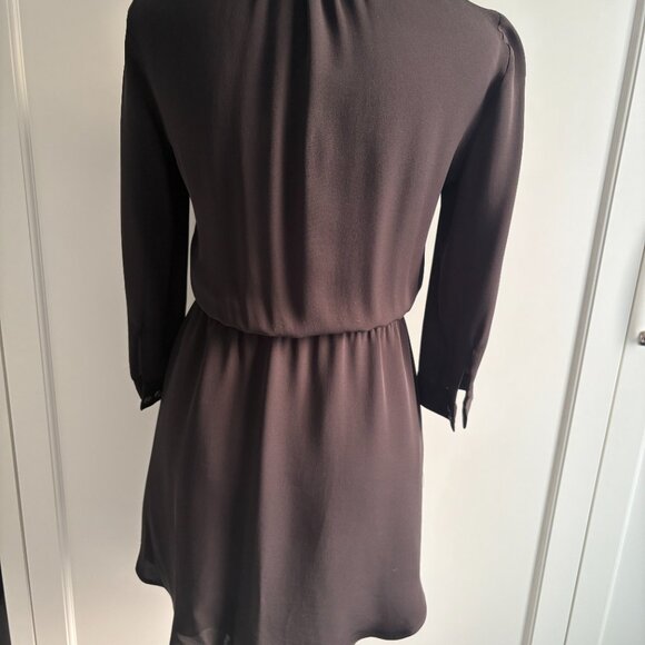 ARITZIA Babaton Black 100% Silk 3/4 Length-sleeved Mini Dress - Picture 2 of 5